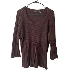 Crystal Kobe Y2K Brown Cable Knit Sweater Top Forest Fairy Cottagecore Boho‎